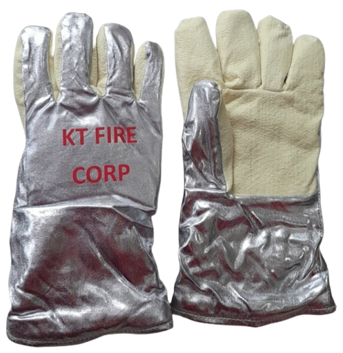 Găng tay chống cháy tráng bạc KTN700 korea (một mặt Kevlar màu sữa)